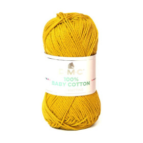 DMC - Baby Cotton - 100% Coton Peigné - Pelote 50g/155m - Jaune Moutarde