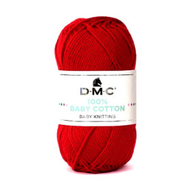 DMC - Baby Cotton - 100% Coton Peigné - Pelote 50g/155m - Rouge