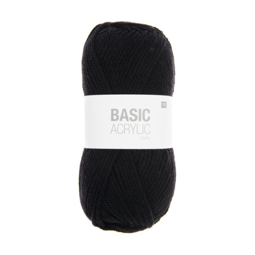 RICO - Basic Acrylic Chunky - Acrylic Yarn 100g/156m - Black