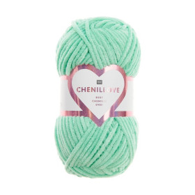 RICO - Chenillove - Fil Chenille 100g/110m - Aigue-Marine