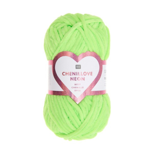 RICO - Chenillove - Chenille Yarn 50g/55m Neon - Neon Green