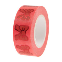 RICO - Masking Tape Paper Poetry 1,5x10m - Nœuds Pixels Néon Pink