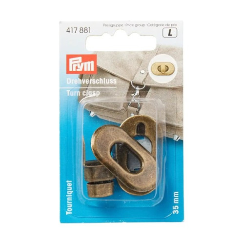PRYM - Tourniquet pour Sacs à Main - Laiton Antique Brossé
