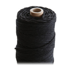 ARTEMIO - Cabled Cotton String Spool - 2.2 mm x 70 m - Black