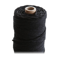 ARTEMIO - Cabled Cotton String Spool - 2.2 mm x 70 m - Black