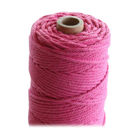 ARTEMIO - Cabled Cotton String Spool - 2.2 mm x 70 m - Fuchsia
