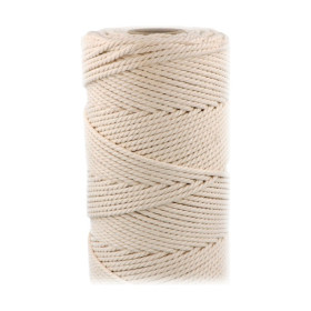 ARTEMIO - Cabled Cotton String Spool - 3 mm x 60 m - Ecru