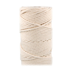 ARTEMIO - Bobine de Ficelle Coton Câblé - 4 mm x 33 m - Écru