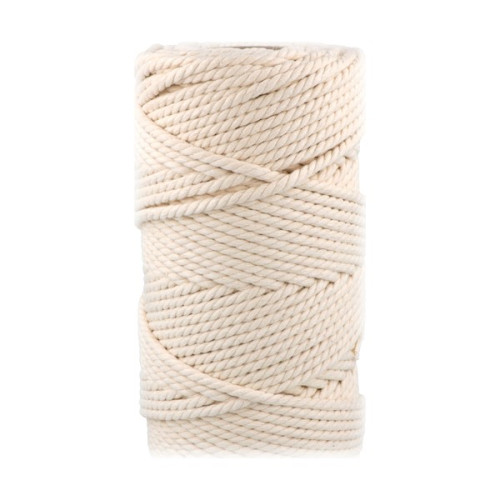 ARTEMIO - Cabled Cotton String Spool - 4 mm x 33 m - Ecru