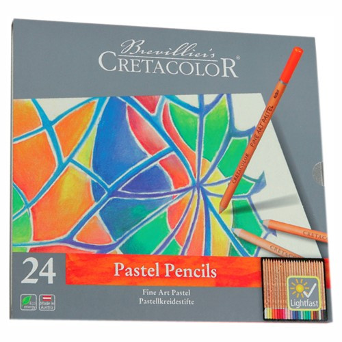 Cretacolor - Crayons Fine Art Pastel - Assortiment de 24 Couleurs - Étui Métal