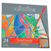 Cretacolor - Crayons Fine Art Pastel - Assortiment de 24 Couleurs - Étui Métal