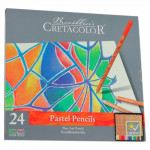 Cretacolor - Crayons Fine Art Pastel - Assortiment de 24 Couleurs - Étui Métal