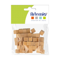 ARTEMIO - Cubes en Bois - Coins Droits - 12 x 12 mm - Set de 72