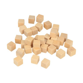 ARTEMIO - Cubes en Bois - Coins Droits - 12 x 12 mm - Set de 72