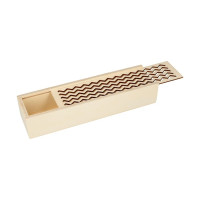 ARTEMIO - Wooden Pencil Box - Wave Pattern - 24 x 6.5 x 4.5 cm