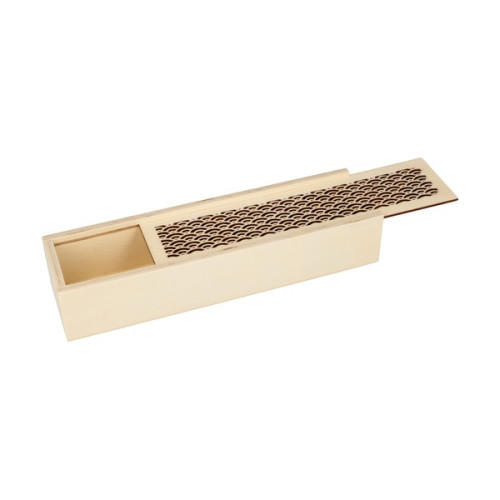 ARTEMIO - Boîte Plumier en Bois - Motif Éventail - 24 x 6,5 x 4,5 cm