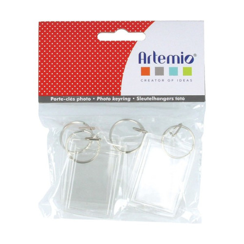 ARTEMIO - Porte-Clés Photo Transparents - Rectangles 30 x 45 mm - Set de 4