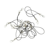 ARTEMIO - Cordons Téléphone + Attaches - Noir - 7 cm - Set de 15