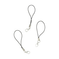 ARTEMIO - Phone Lanyards + Clasps - Black - 7 cm - Set of 15