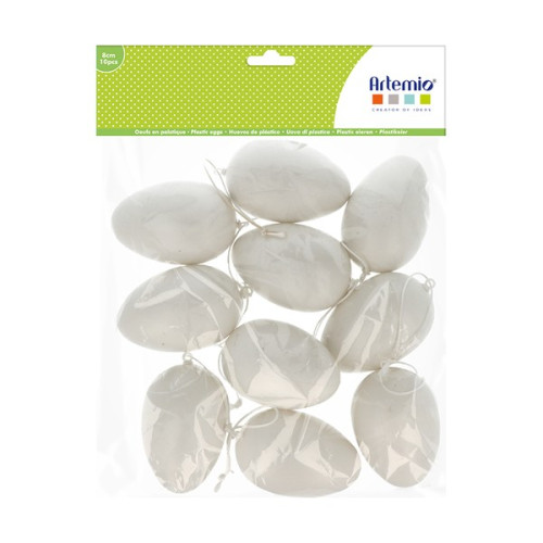 ARTEMIO - Plastic Eggs - 8 cm - Set of 10