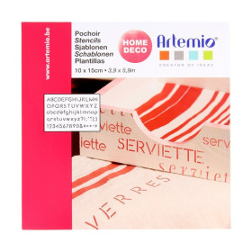 ARTEMIO - Pochoir 10 x 15 cm - Alphabet Imprimerie