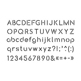ARTEMIO - Pochoir 10 x 15 cm - Alphabet Imprimerie