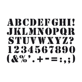 ARTEMIO - Pochoir 10 x 15 cm - Alphabet Gras