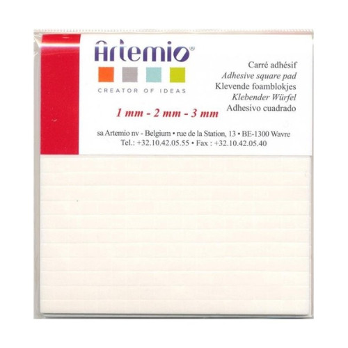 ARTEMIO - 3D Foam Adhesive Pads - Set of 1083 - 5x5mm - 1/2/3mm