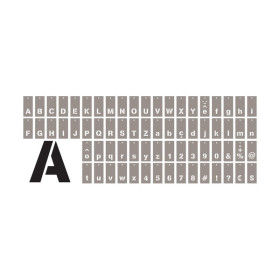ARTEMIO - Pochoir Alphabet sur Anneau - Imprimerie - 70 Pièces