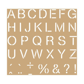 ARTEMIO - Pochoir 20x20 cm - Kraft - Alphabet