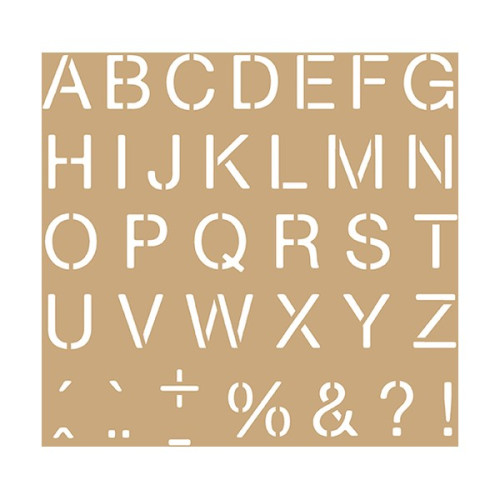 ARTEMIO - 20x20 cm Stencil - Kraft - Alphabet