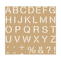 ARTEMIO - 20x20 cm Stencil - Kraft - Alphabet