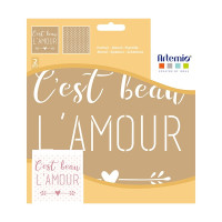 ARTEMIO - Pochoir 20x20 cm - Kraft - Amour