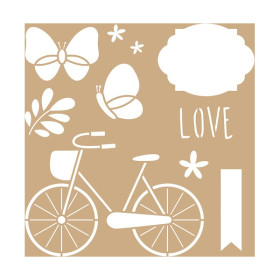 ARTEMIO - 20x20 cm Stencil - Way - Bike
