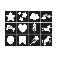 ARTEMIO - Set of 12 Stencils - 9 x 9 cm - Rainbow