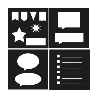 ARTEMIO - Set de 12 Pochoirs - 9 x 9 cm - Bullet Journal