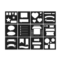 ARTEMIO - Set of 12 Stencils - 9 x 9 cm - Bullet Journal
