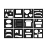 ARTEMIO - Set of 12 Stencils - 9 x 9 cm - Bullet Journal