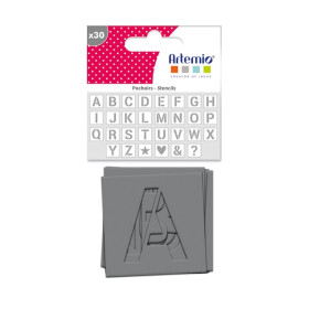 ARTEMIO - Set of 30 Stencils - 6 x 6 cm - Alphabet - Base