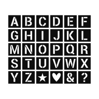 ARTEMIO - Set of 30 Stencils - 6 x 6 cm - Alphabet - Base