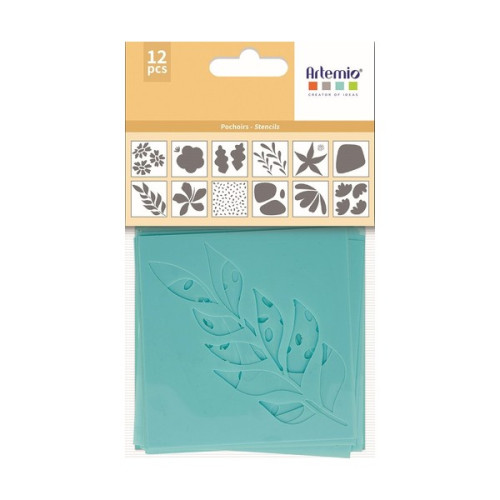 ARTEMIO - Set of 12 Stencils - 9 x 9 cm - Color Block