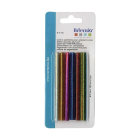 ARTEMIO - Bâtons Colle Couleurs - Pailletés - Set de 6 - 7 mm