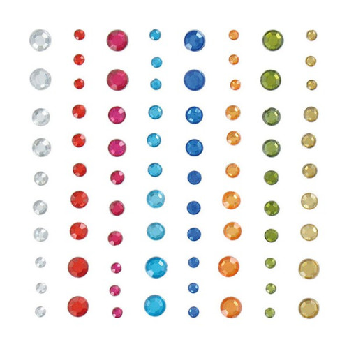 ARTEMIO - Pierres Adhésives - Set de 80 - RONDES - 8 COULEURS