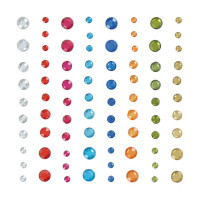 ARTEMIO - Adhesive Gems - Set of 80 - RONDES - 8 COULEURS