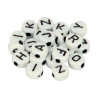 ARTEMIO - Perles Alphabet - Set de 300 - 6MM - BLANC / NOIR