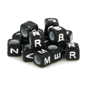 ARTEMIO - Perles Alphabet - Set de 300 - 6MM - NOIR ET BLANC