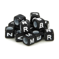 ARTEMIO - Perles Alphabet - Set de 300 - 6MM - NOIR ET BLANC