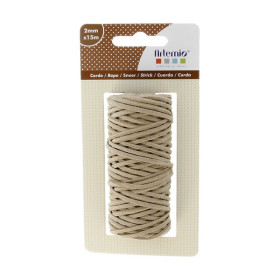 ARTEMIO - Leather Twine Reel - Plat - 2mm x 15m - Nature