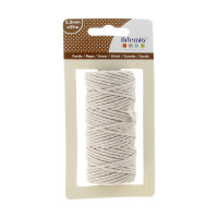 ARTEMIO - Bobine de Ficelle Coton Câblé - 2.5 mm x 25 m - Écru