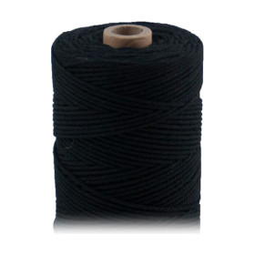 ARTEMIO - Cabled Cotton Twine Reel - 1.5 mm x 140 m - Black
